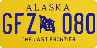 AK license plate GFZ080
