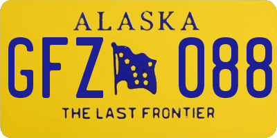 AK license plate GFZ088