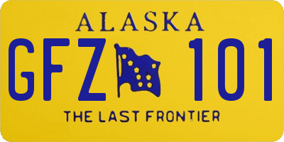AK license plate GFZ101