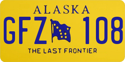 AK license plate GFZ108