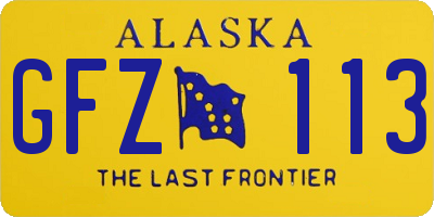 AK license plate GFZ113