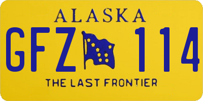 AK license plate GFZ114