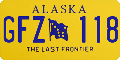AK license plate GFZ118