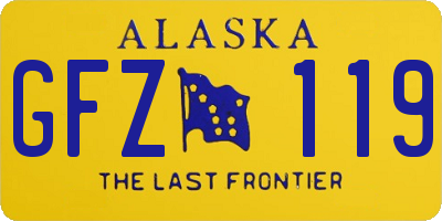 AK license plate GFZ119