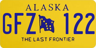 AK license plate GFZ122