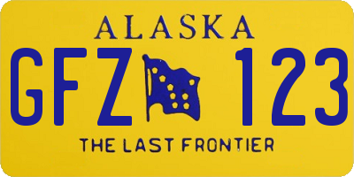 AK license plate GFZ123