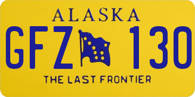 AK license plate GFZ130