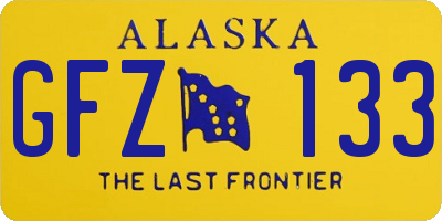 AK license plate GFZ133