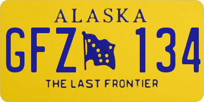 AK license plate GFZ134