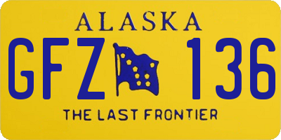 AK license plate GFZ136