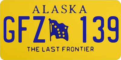 AK license plate GFZ139