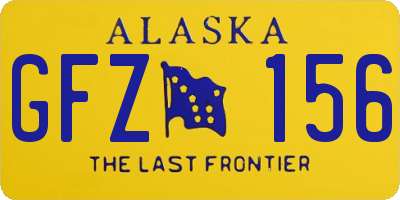 AK license plate GFZ156