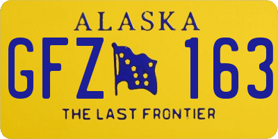 AK license plate GFZ163
