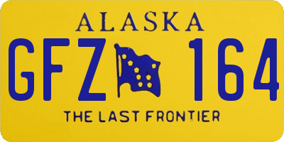 AK license plate GFZ164