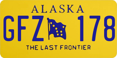 AK license plate GFZ178
