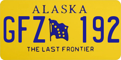 AK license plate GFZ192