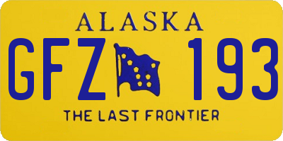 AK license plate GFZ193