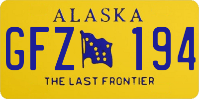AK license plate GFZ194