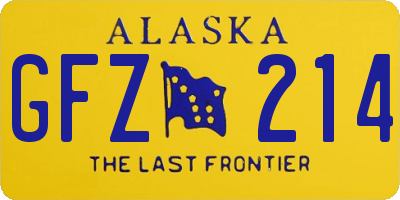 AK license plate GFZ214