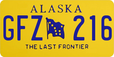 AK license plate GFZ216
