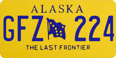 AK license plate GFZ224