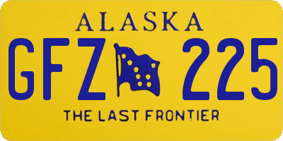 AK license plate GFZ225