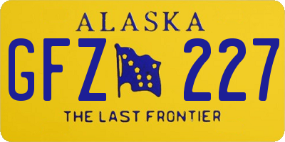AK license plate GFZ227