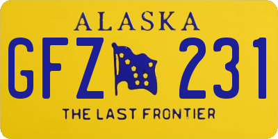 AK license plate GFZ231