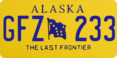 AK license plate GFZ233