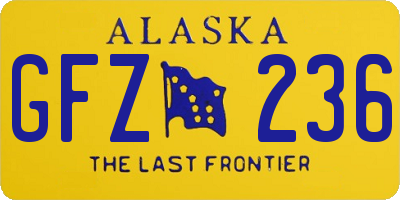 AK license plate GFZ236