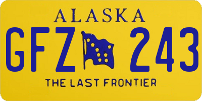 AK license plate GFZ243