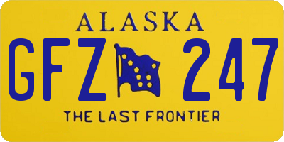 AK license plate GFZ247