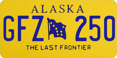 AK license plate GFZ250