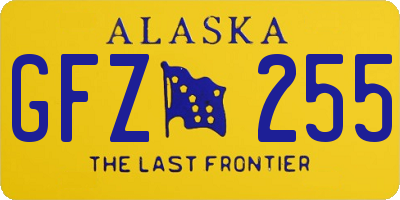 AK license plate GFZ255