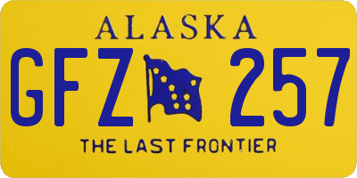 AK license plate GFZ257