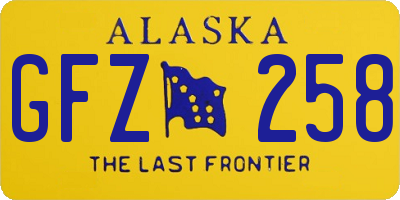 AK license plate GFZ258