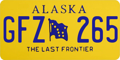 AK license plate GFZ265