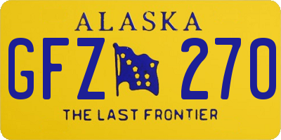 AK license plate GFZ270