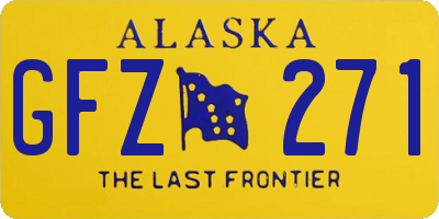 AK license plate GFZ271