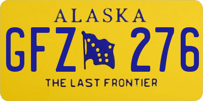 AK license plate GFZ276