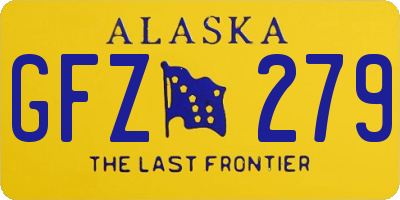 AK license plate GFZ279