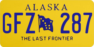AK license plate GFZ287