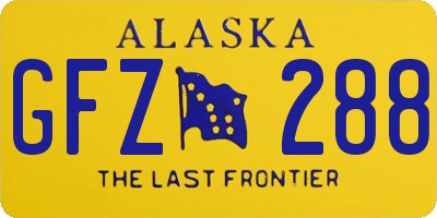 AK license plate GFZ288