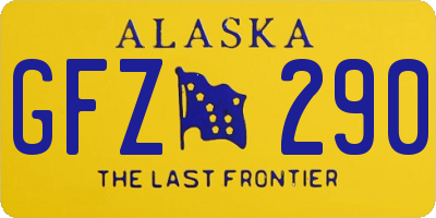 AK license plate GFZ290