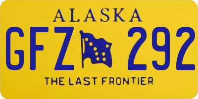 AK license plate GFZ292