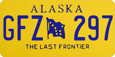 AK license plate GFZ297