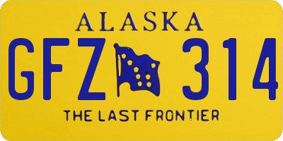 AK license plate GFZ314