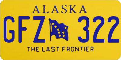 AK license plate GFZ322
