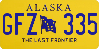 AK license plate GFZ335
