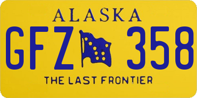 AK license plate GFZ358